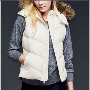 White puffer vest